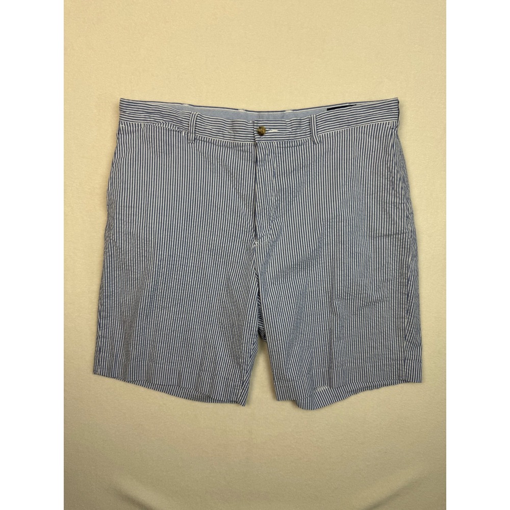 Polo Ralph Lauren‎ Seersucker Shorts 38 Blue White Stripe Stretch Classic Fit